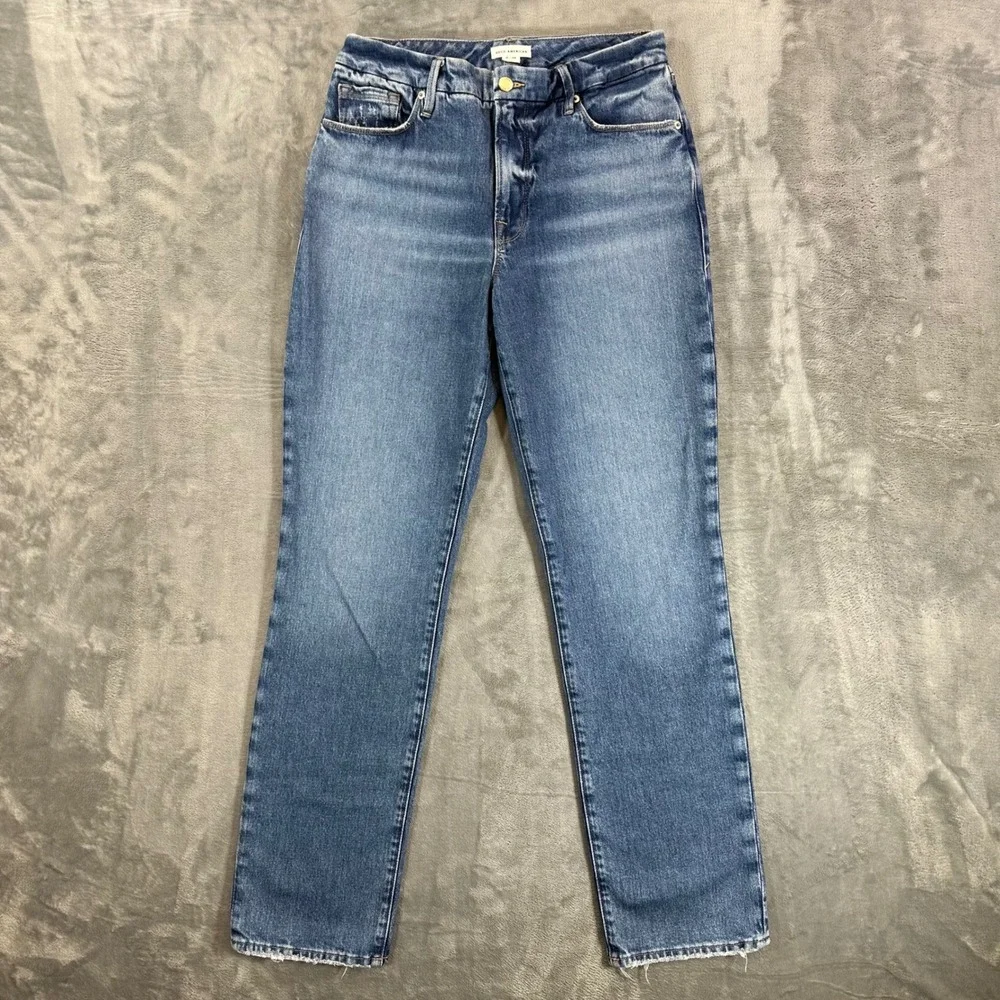 Good American Good Straight Jeans Women's Size 6 Blue High Rise Denim Pants